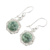 Jade dangle earrings, 'Green Forest Princess' - Fair Trade Floral Sterling Silver Dangle Jade Earrings (image 2c) thumbail