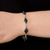 Jade link bracelet, 'Dark Forest Diamonds' - Jade link bracelet (image 2j) thumbail