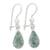 Jade dangle earrings, 'Pale Green Tears' - Fair Trade Sterling Silver Dangle Jade Earrings thumbail