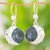 Jade dangle earrings, 'Place of the Moon' - Guatemalan Jade Dangle Earrings (image 2) thumbail