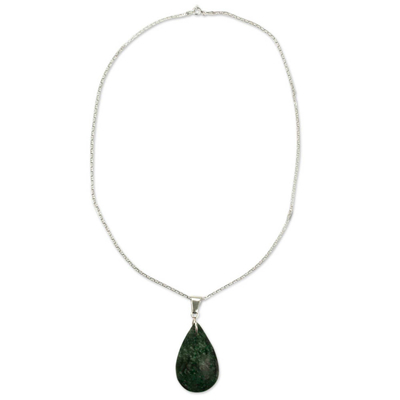 Jade pendant necklace, 'Forest Lilac' - Jade pendant necklace