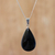Jade pendant necklace, 'Lilacs in the Night' - Black Jade Pendant Necklace (image 2) thumbail