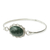 Jade bangle bracelet, 'Green Forest Princess' - Hand Made Floral Sterling Silver Bangle Jade Bracelet (image 2a) thumbail
