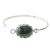 Jade bangle bracelet, 'Green Forest Princess' - Hand Made Floral Sterling Silver Bangle Jade Bracelet (image 2b) thumbail