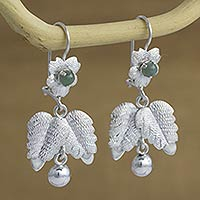 Jade flower earrings, Coban Bloom