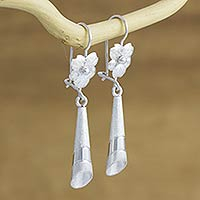 Sterling silver flower earrings 'Solola Bouquet' - Sterling Silver Dangle Earrings