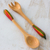 Wood salad serving set, 'Red Chili Pepper' (pair) - Hand Crafted Wood Salad Serving Set (image p208347) thumbail