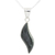 Dark green jade pendant necklace, 'Floating in the Breeze' - Sterling Silver Pendant Jade Necklace (image 2b) thumbail