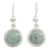 Jade dangle earrings, 'Mixco Moon' - Hand Made Sterling Silver Dangle Jade Earrings thumbail