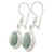 Jade dangle earrings, 'Mixco Moon' - Hand Made Sterling Silver Dangle Jade Earrings