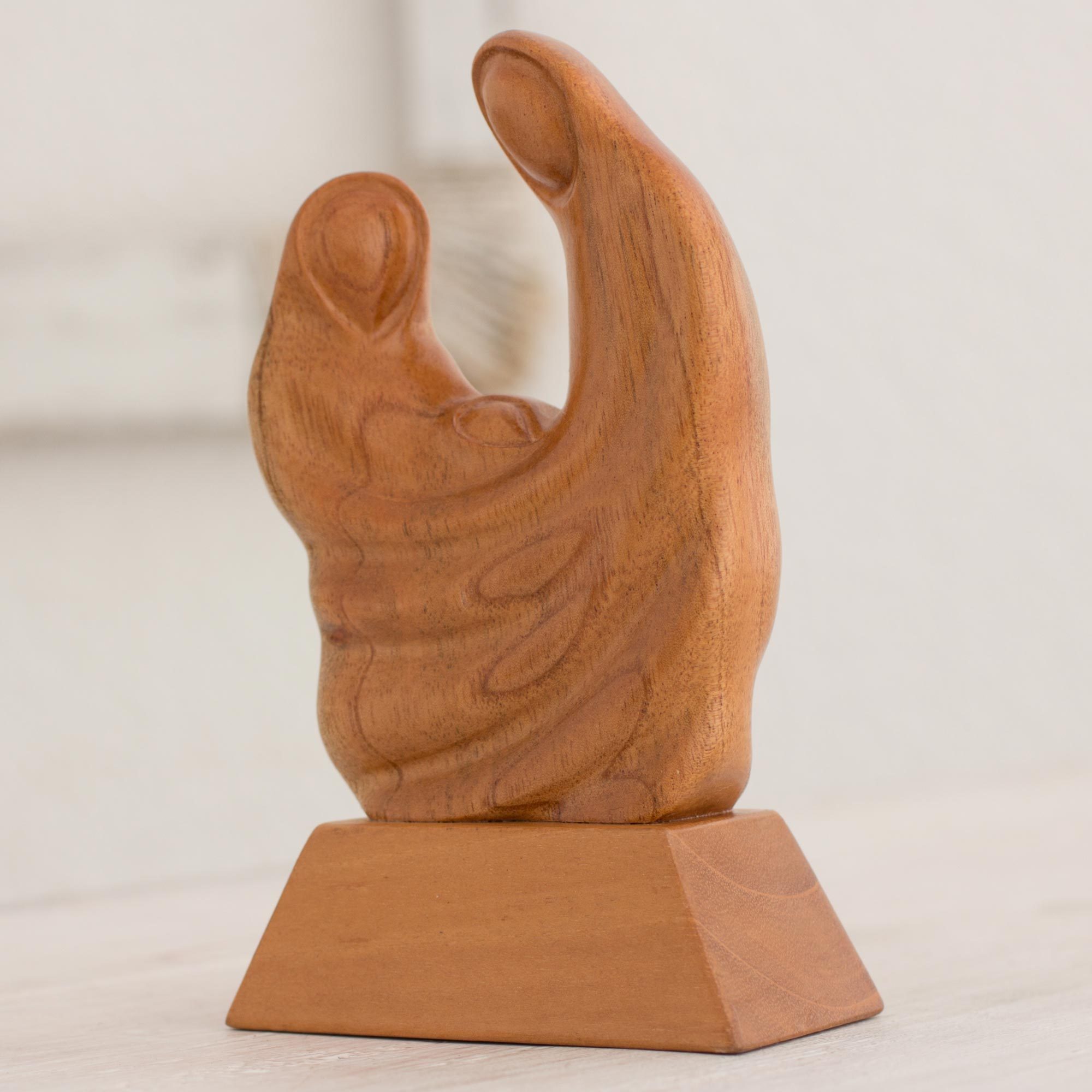 UNICEF Market Handcrafted Wood Family Sculpture Birth