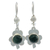 Jade dangle earrings, 'Dark Green Clover' - Jade Dangle Earrings from Guatemala thumbail