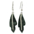 Jade dangle earrings, 'Philodendron in Dark Green' - Jade dangle earrings thumbail