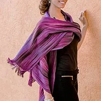 Featured review for Rayon shawl, Purple Ethereal Inspiration