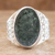 Men's jade ring, 'Verdant Night' - Men's Modern Sterling Silver Single Stone Jade Ring thumbail