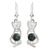 Jade dangle earrings, 'Mystic Green Cats' - Jade dangle earrings thumbail