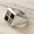 Men's jade ring, 'Royal Maya' - Artisan Crafted Jade Inlay Modern Men's Ring (image 2) thumbail
