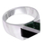 Men's jade ring, 'Lord of the Land' - Artisan Crafted Black and Green Jade Inlay Modern Men's Ring (image 2a) thumbail
