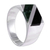 Men's jade ring, 'Lord of the Land' - Artisan Crafted Black and Green Jade Inlay Modern Men's Ring (image 2b) thumbail