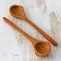 Cedar serving spoons, 'Nature's Bounty' (pair) - Cedar serving spoons (Pair)