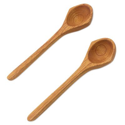 Cedar serving spoons, 'Nature's Bounty' (pair) - Cedar serving spoons (Pair)