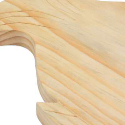 Wood cutting board, 'Happy Fish' - Fair Trade Hand Carved Wood Cutting Board