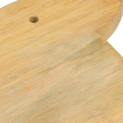 Wood cutting board, 'Happy Duck' - Fair Trade Natural Wood Chopping Board