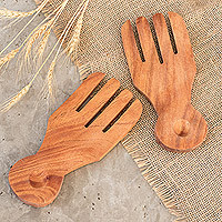 Cedar wood salad servers, Bountiful (pair)