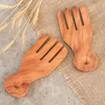 Cedar wood salad servers, 'Bountiful' (pair) - Cedar Salad Servers (Pair)