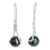 Jade dangle earrings, 'Dark Maya World' - Jade dangle earrings thumbail