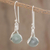 Jade dangle earrings, 'Pale Maya World' - Unique Modern Sterling Silver Dangle Jade Earrings thumbail