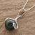 Jade pendant necklace, 'Dark Maya World' - Hand Made Modern Sterling Silver Pendant Jade Necklace (image 2b) thumbail