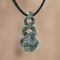 Jade pendant necklace,'Swirling Seas'