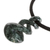 Halskette mit Jade-Anhänger, 'Swirling Seas' - Handgefertigte moderne Lederkordel-Jade-Halskette