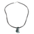 Jade pendant necklace,'Swirling Seas' - Hand Crafted Modern Leather Cord Jade Necklace (image 2d) thumbail
