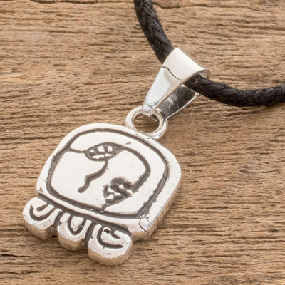 Sterling silver pendant necklace, 'Wise Nahual' - Sterling silver pendant necklace