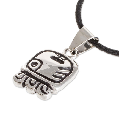 Collar colgante de plata de ley, 'Energy Nahual' - Collar colgante de plata de ley Nahual