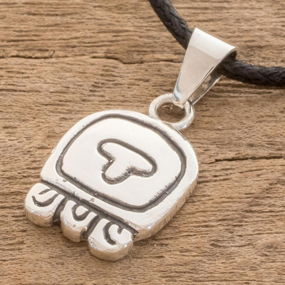 Sterling silver pendant necklace, 'Life Nahual' - Sterling silver pendant necklace