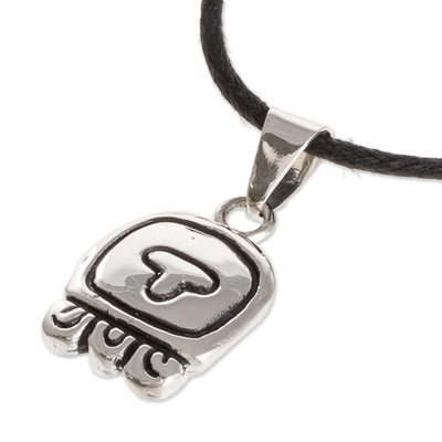 Sterling silver pendant necklace, 'Life Nahual' - Sterling silver pendant necklace