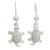 Light green jade dangle earrings, 'Marine Turtles' - Light green jade dangle earrings (image 2a) thumbail