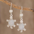 Lilac jade dangle earrings, 'Marine Turtles' - Lilac jade dangle earrings thumbail