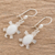 Lilac jade dangle earrings, 'Marine Turtles' - Lilac Jade Dangle Earrings