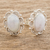 Jade button earrings, 'Lilac Princess of the Forest' - Floral Sterling Silver Button Jade Earrings (image 2b) thumbail