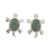 Jade button earrings, 'Marine Turtles' - Jade button earrings thumbail