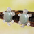 Light green jade button earrings, 'Marine Turtles' - Light green jade button earrings (image 2) thumbail