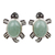 Light green jade button earrings, 'Marine Turtles' - Light green jade button earrings thumbail