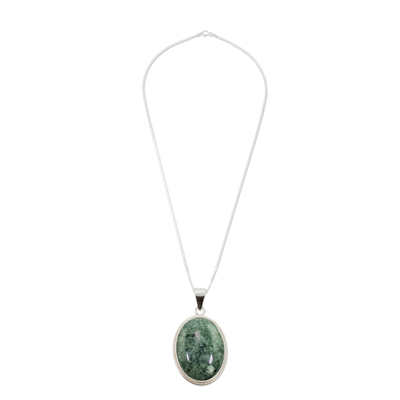 Jade pendant necklace, 'Green Mystique' - Jade pendant necklace
