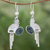 Jade dangle earrings, 'Quetzal Flight' - Handcrafted Sterling Silver Dangle Jade Bird Earrings (image 2) thumbail