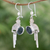 Jade dangle earrings, 'Quetzal Flight' - Handcrafted Sterling Silver Dangle Jade Bird Earrings (image 2c) thumbail