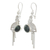 Jade dangle earrings, 'Quetzal Flight' - Handcrafted Sterling Silver Dangle Jade Bird Earrings (image 2d) thumbail